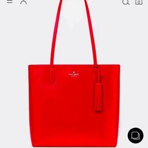 kate spade- $359 Jana Tote in Perfect Cherry. NWT. Saffiano leather. 11.6x12.99
